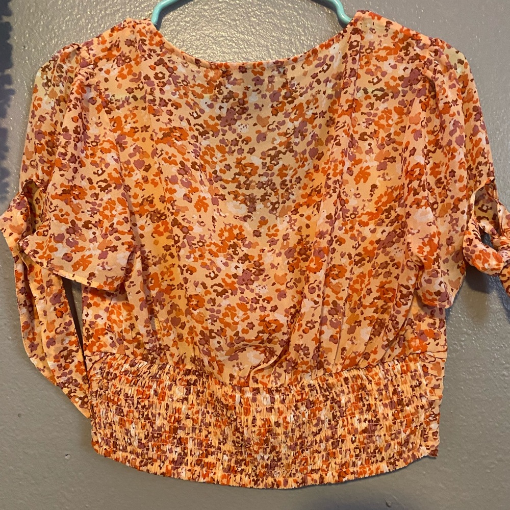 Silk, floral, crop top